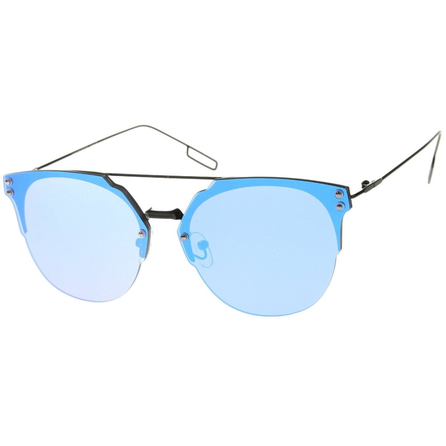 Rimless Flat Lens Color Sunglasses