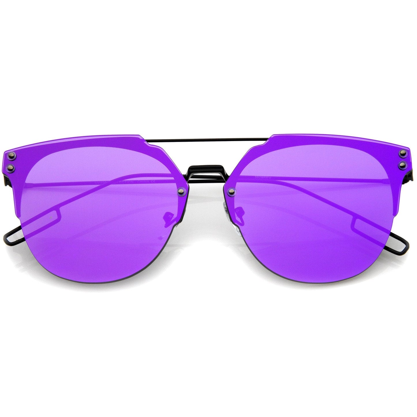 Rimless Flat Lens Color Sunglasses