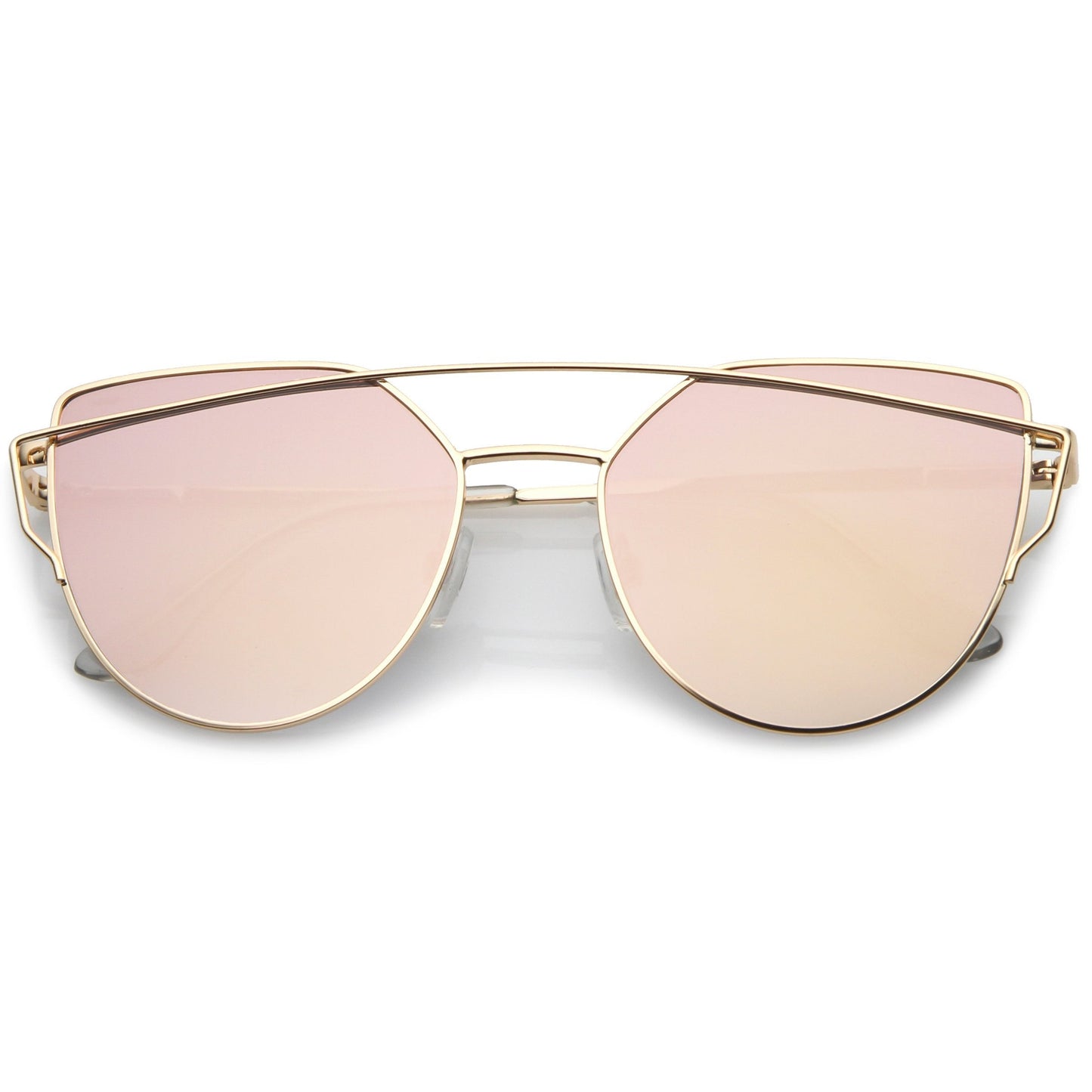 Oversize Laser Cut Cat Eye Mirrored Sunglasses
