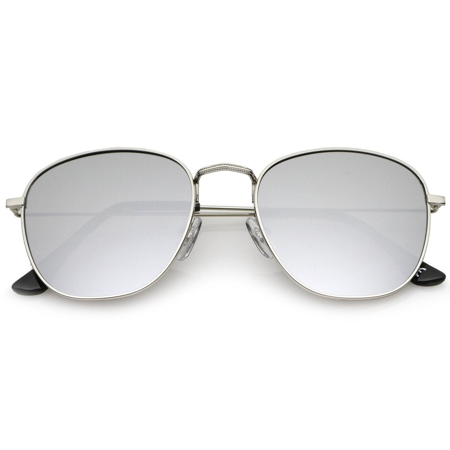 Slim Mirrored Flat Lens Square Sunglasses