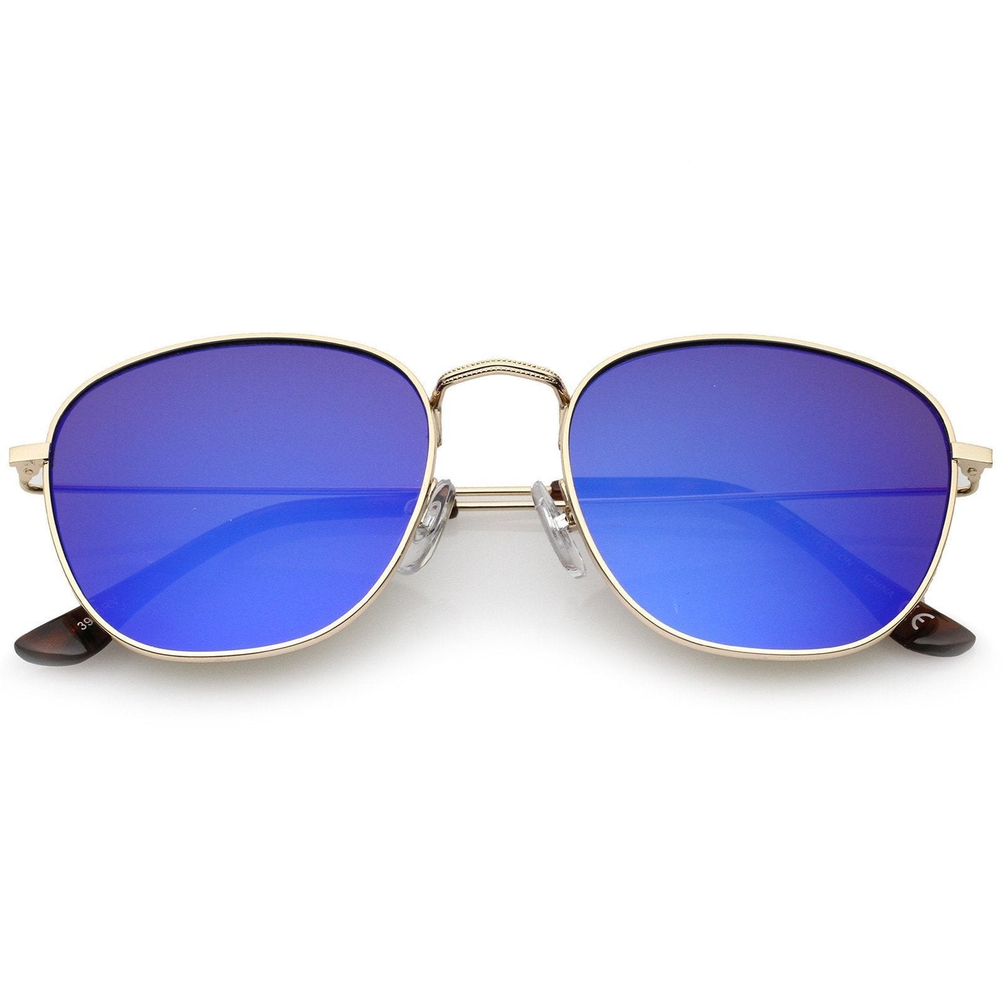 Slim Mirrored Flat Lens Square Sunglasses