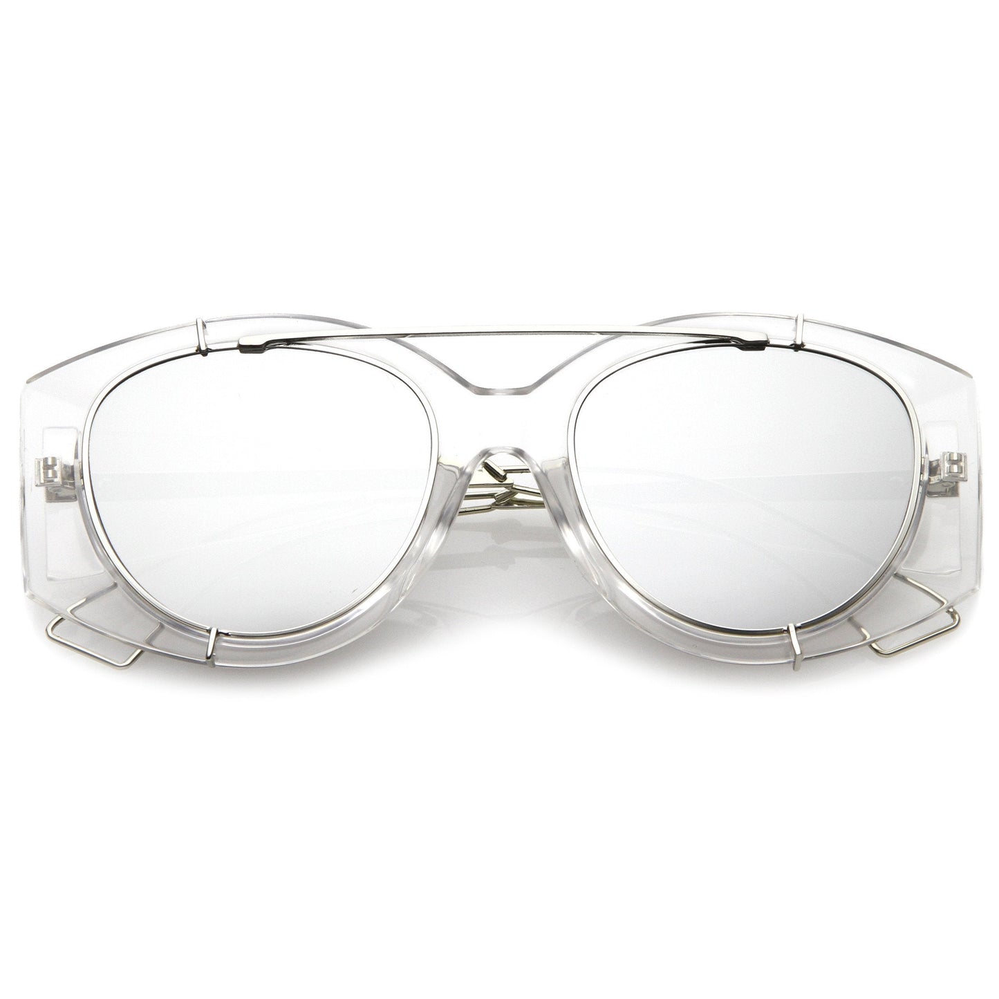 Translucent Mirrored Aviator Sunglasses