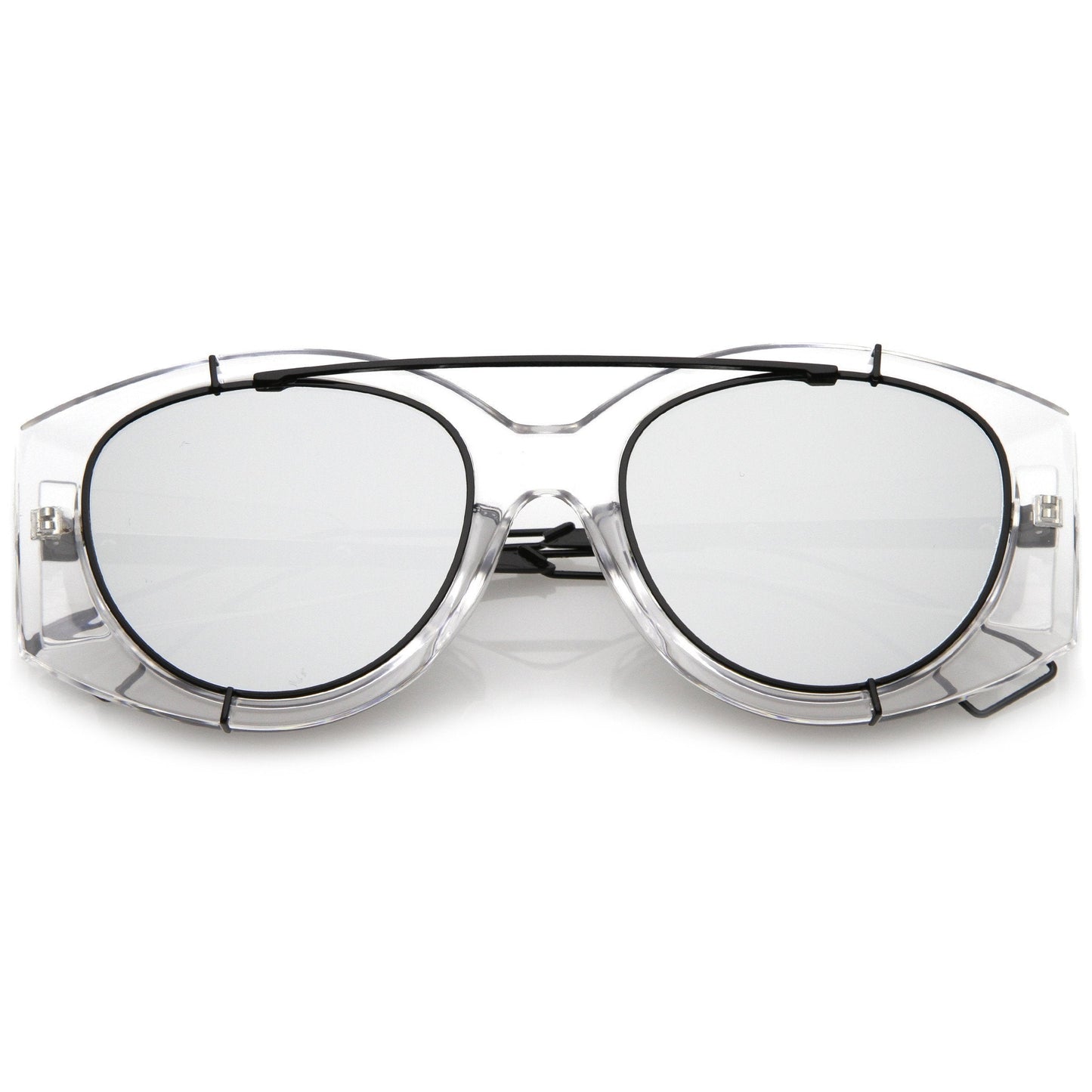 Translucent Mirrored Aviator Sunglasses