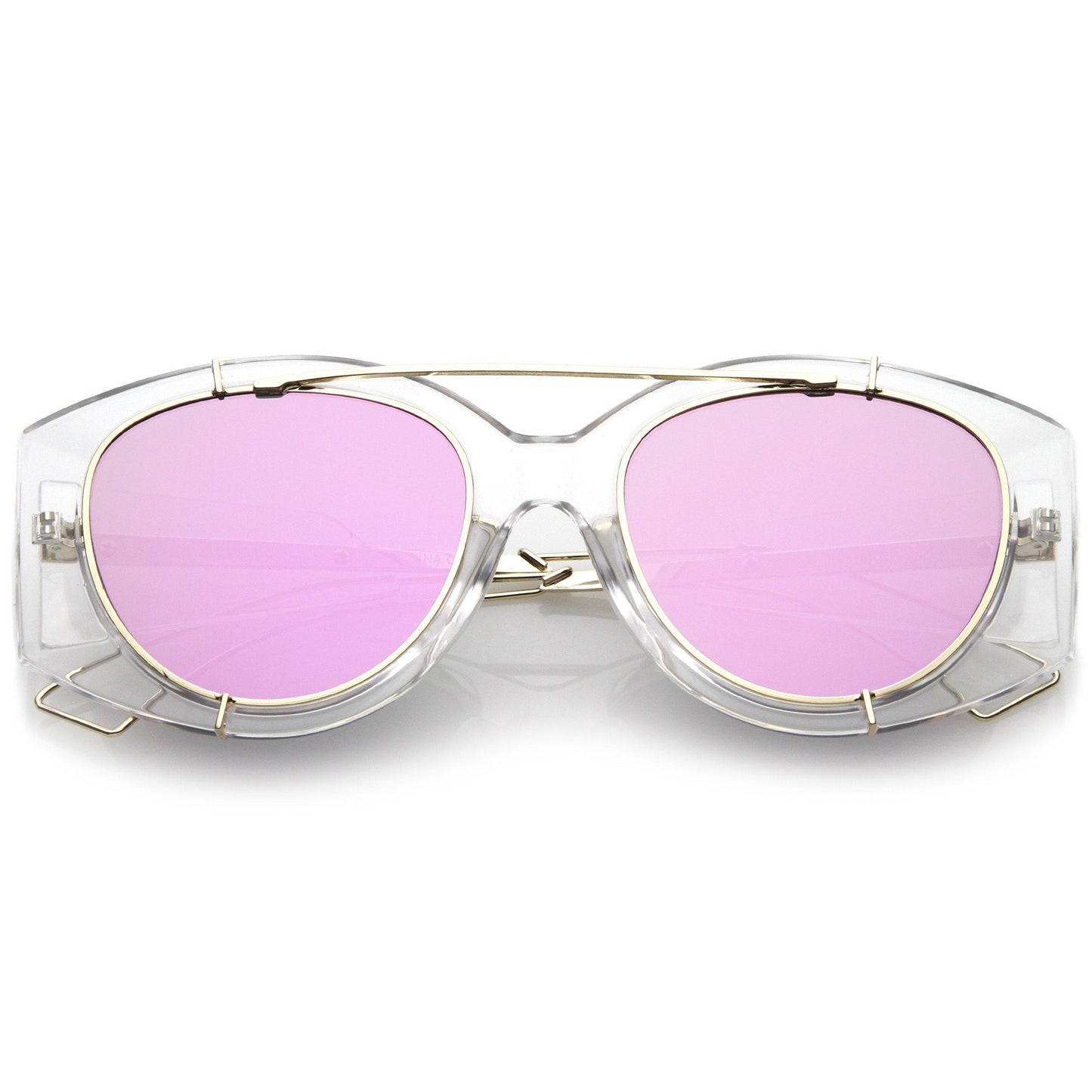 Translucent Mirrored Aviator Sunglasses