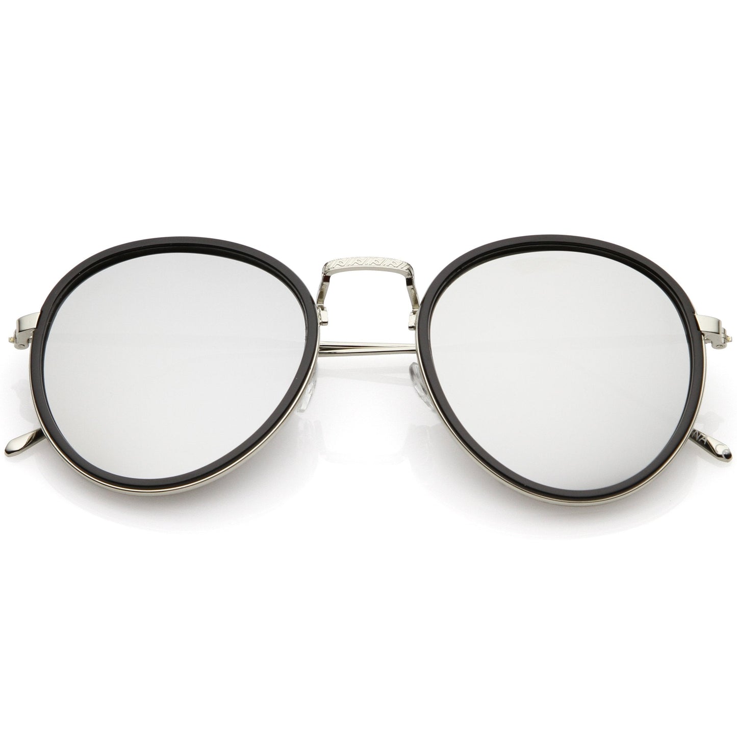 Modern Mirrored Flat Lens Aviator Sunglasses