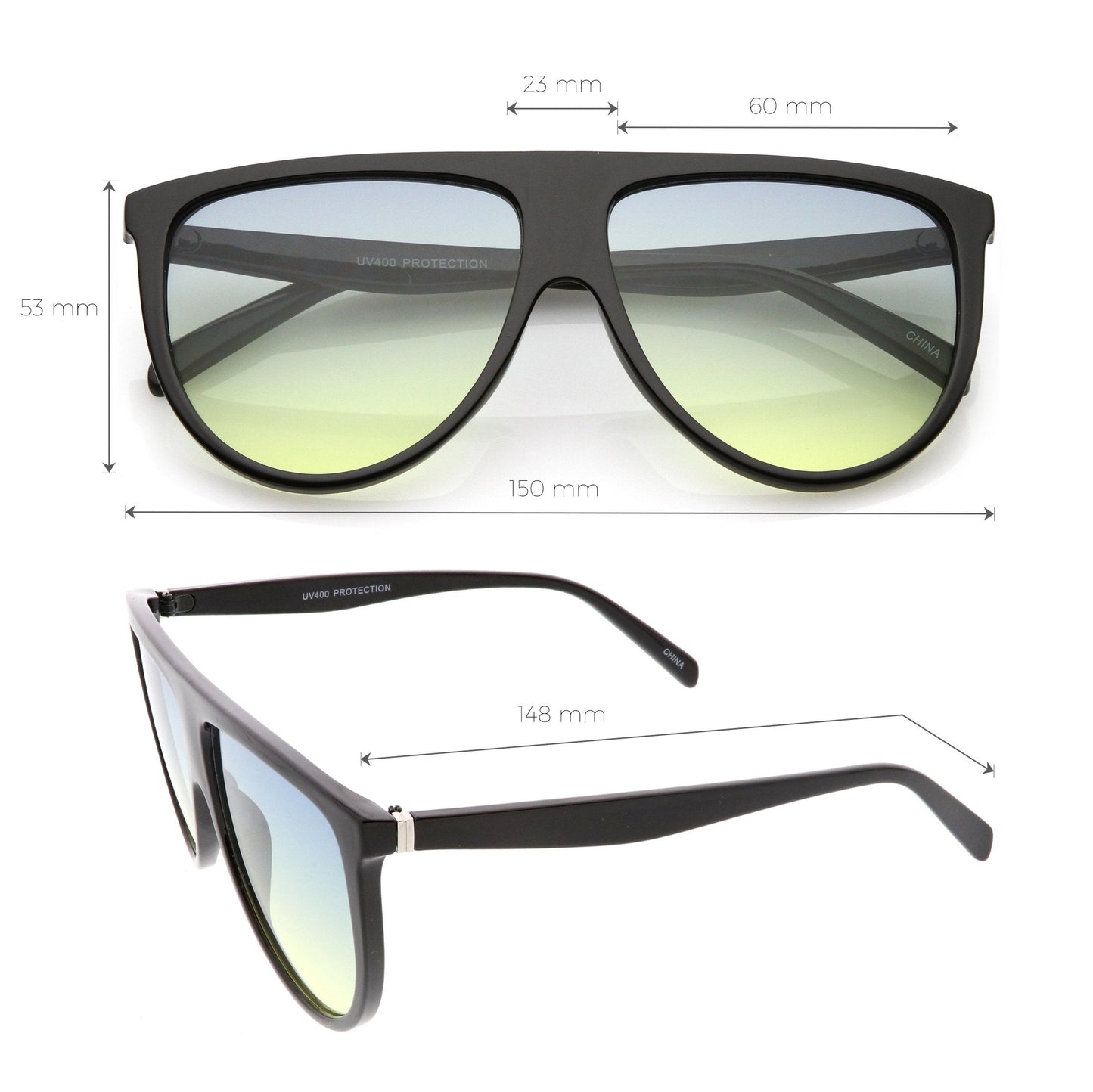 Retro Color Gradient Lens Sunglasses