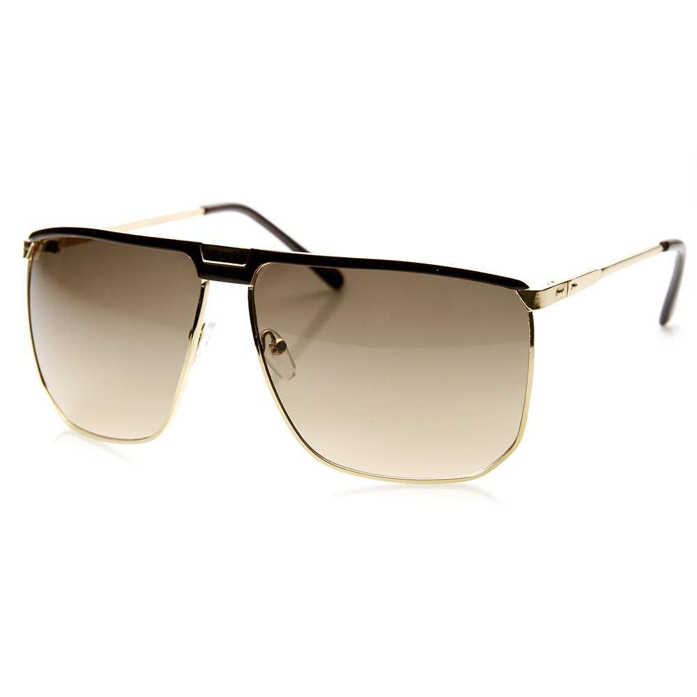 Thin Flat Aviator Sunglasses