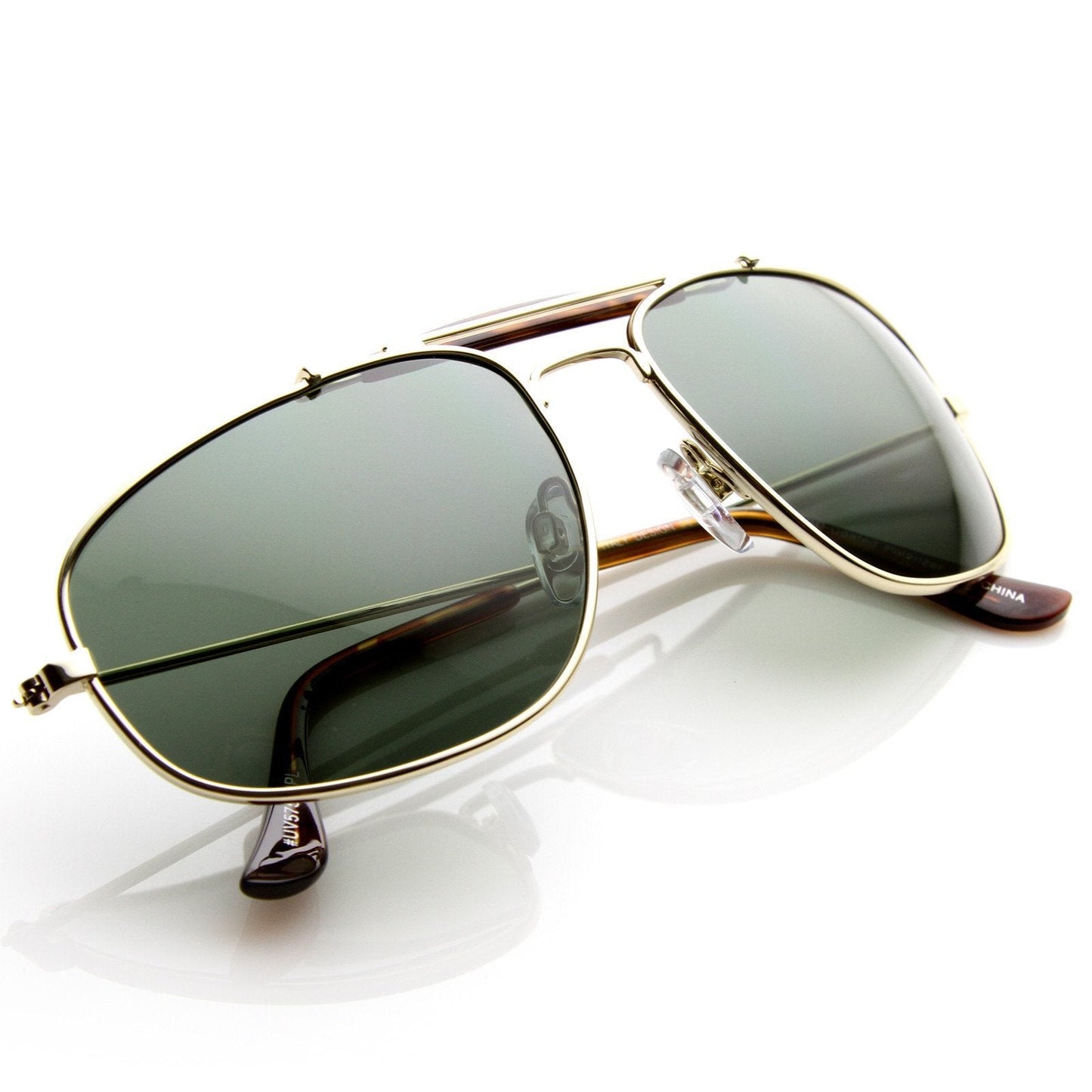 Cross Bar Nickel Finish Aviator Sunglasses