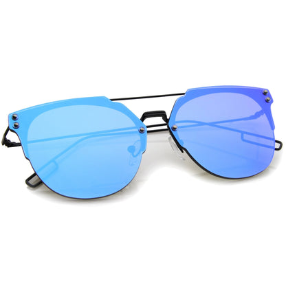 Rimless Flat Lens Color Sunglasses
