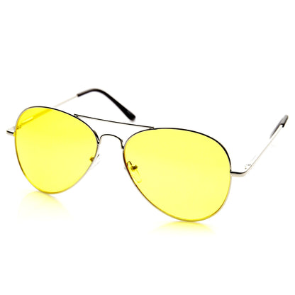Aviator Sunglasses With Yellow Driving Lens
