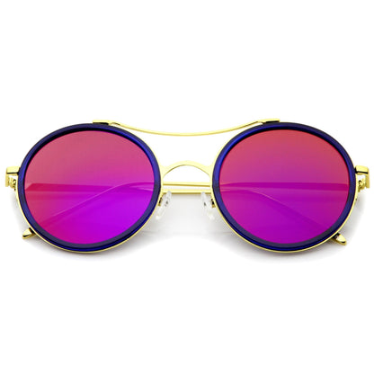 Retro Roadster Flat Mirror Lens Sunglasses