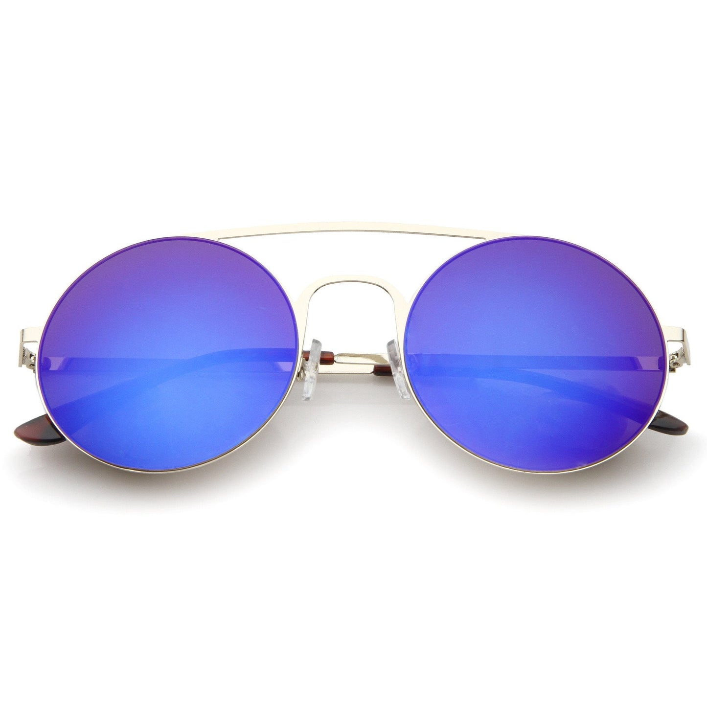 Modern Slim Round Mirrored Sunglasses