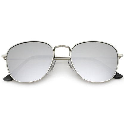 Slim Mirrored Flat Lens Square Sunglasses