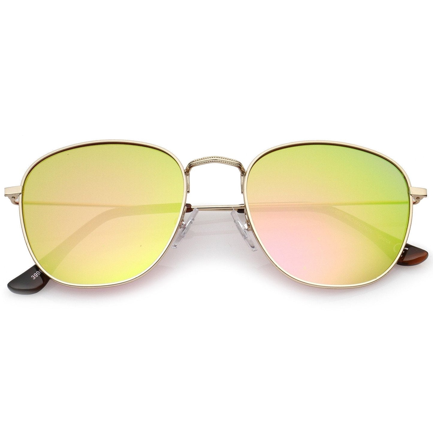 Slim Mirrored Flat Lens Square Sunglasses