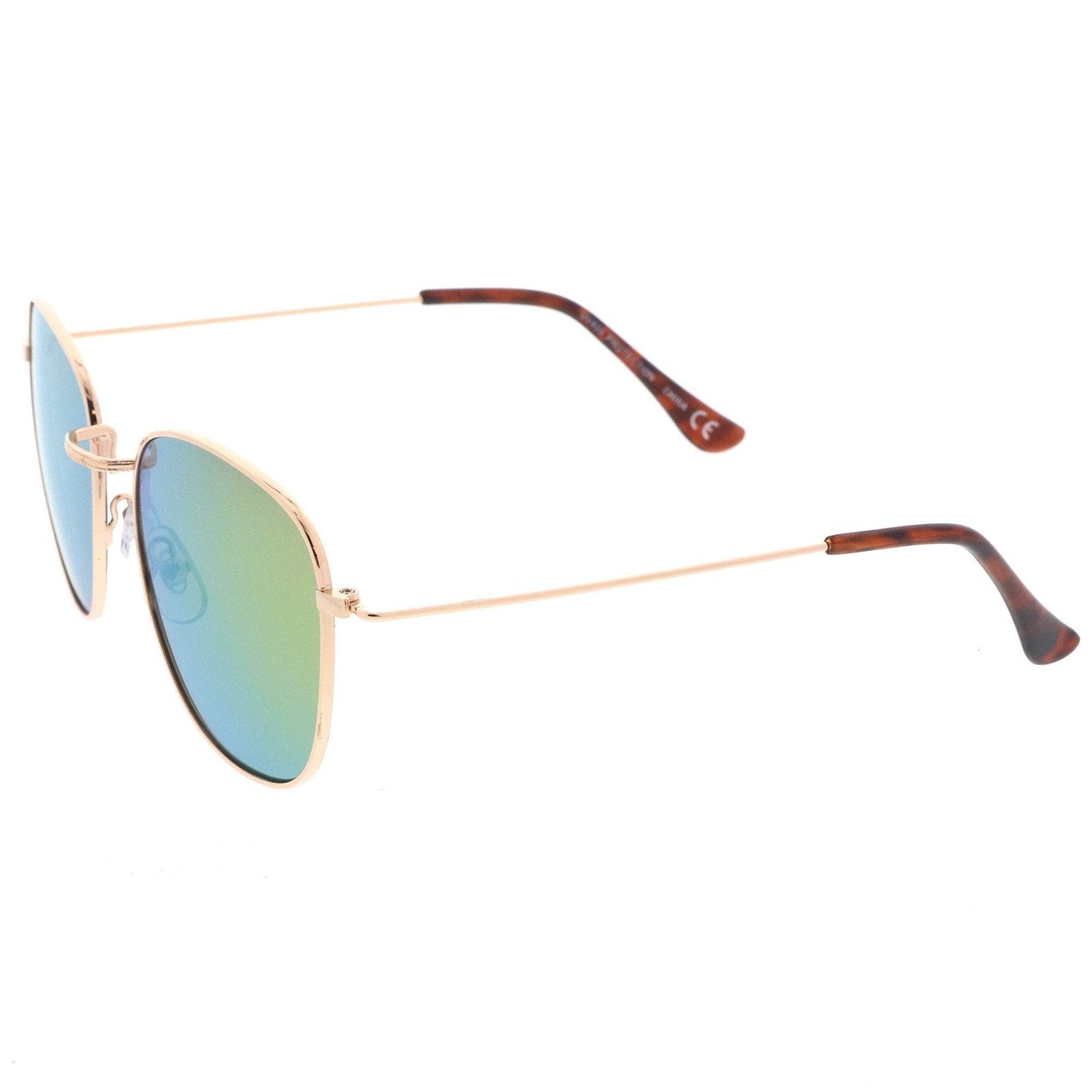 Slim Mirrored Flat Lens Square Sunglasses