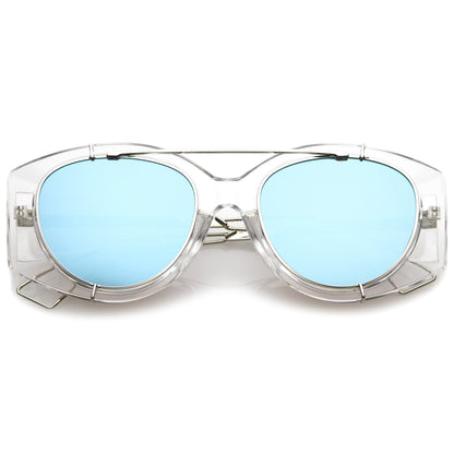 Translucent Mirrored Aviator Sunglasses