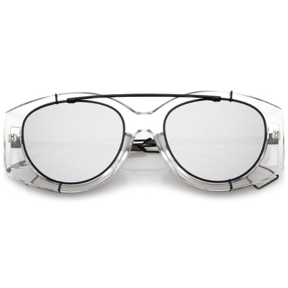 Translucent Mirrored Aviator Sunglasses