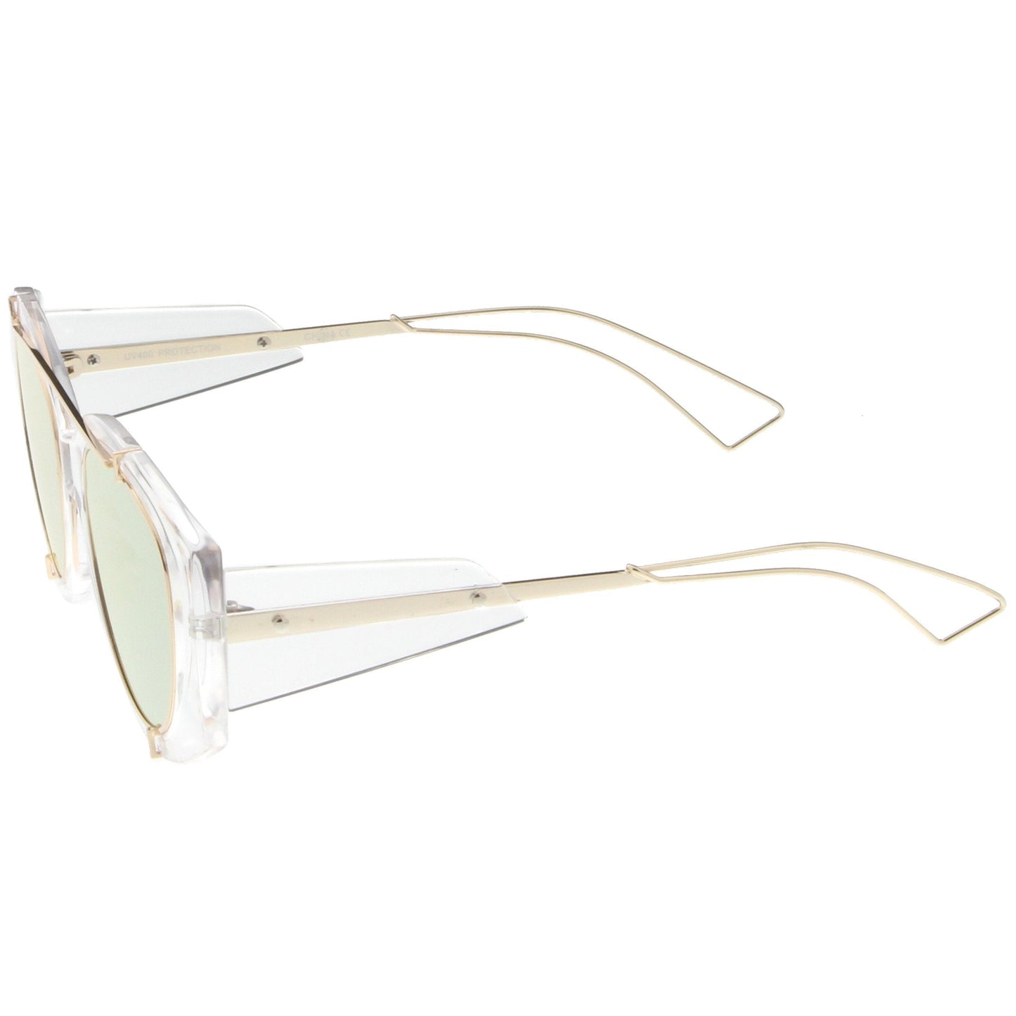 Translucent Mirrored Aviator Sunglasses