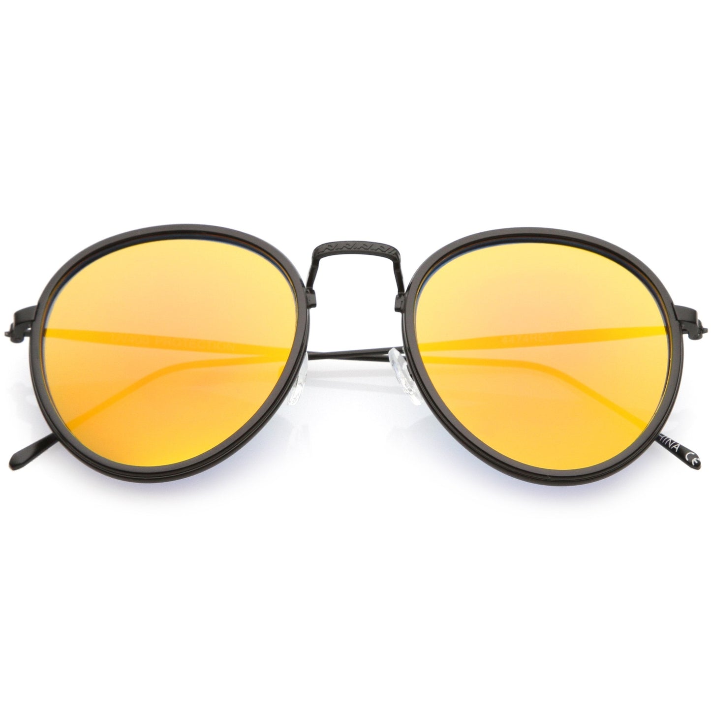 Modern Mirrored Flat Lens Aviator Sunglasses