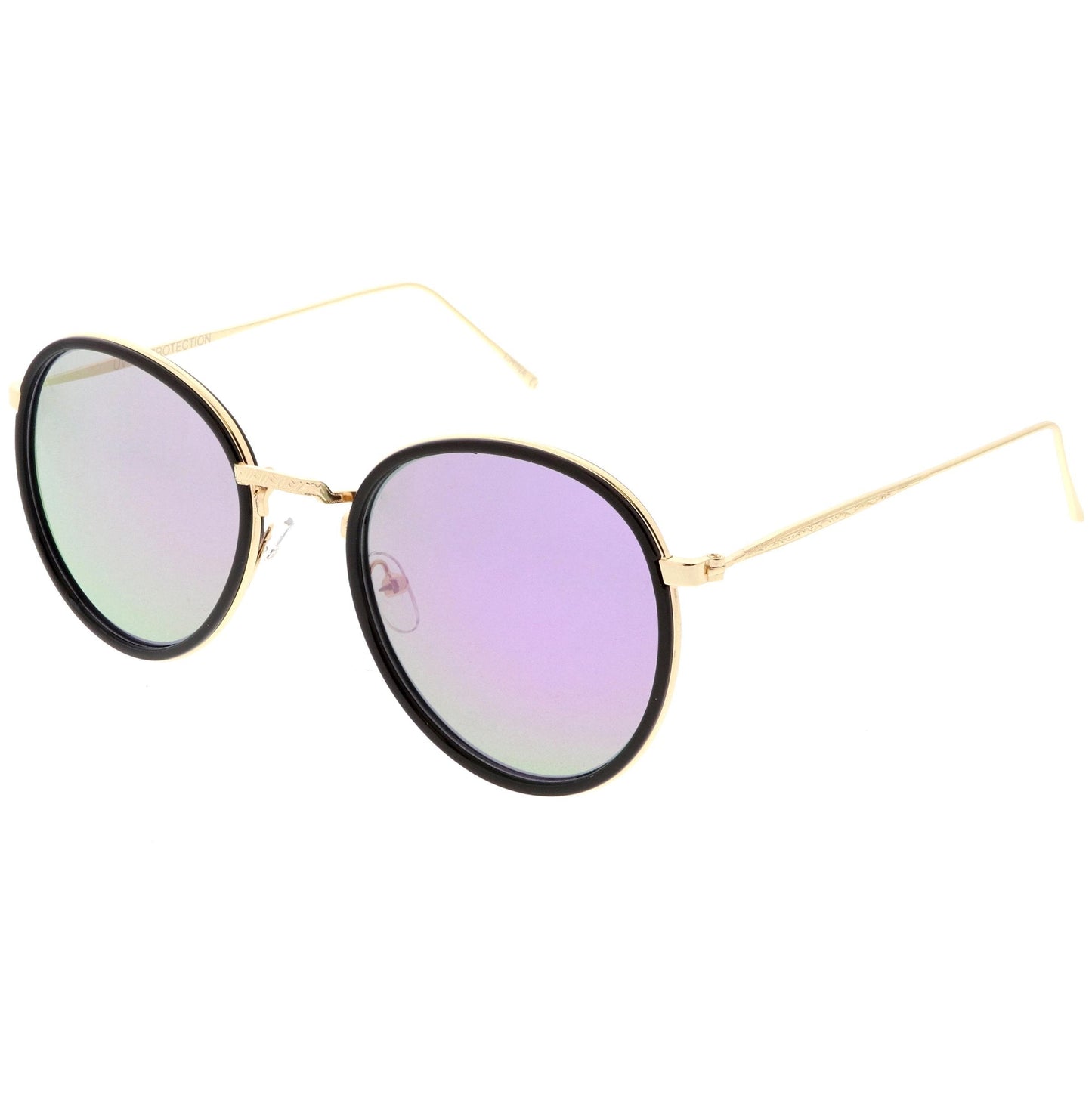 Modern Mirrored Flat Lens Aviator Sunglasses
