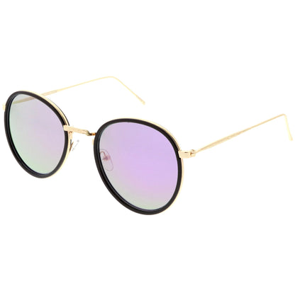 Modern Mirrored Flat Lens Aviator Sunglasses