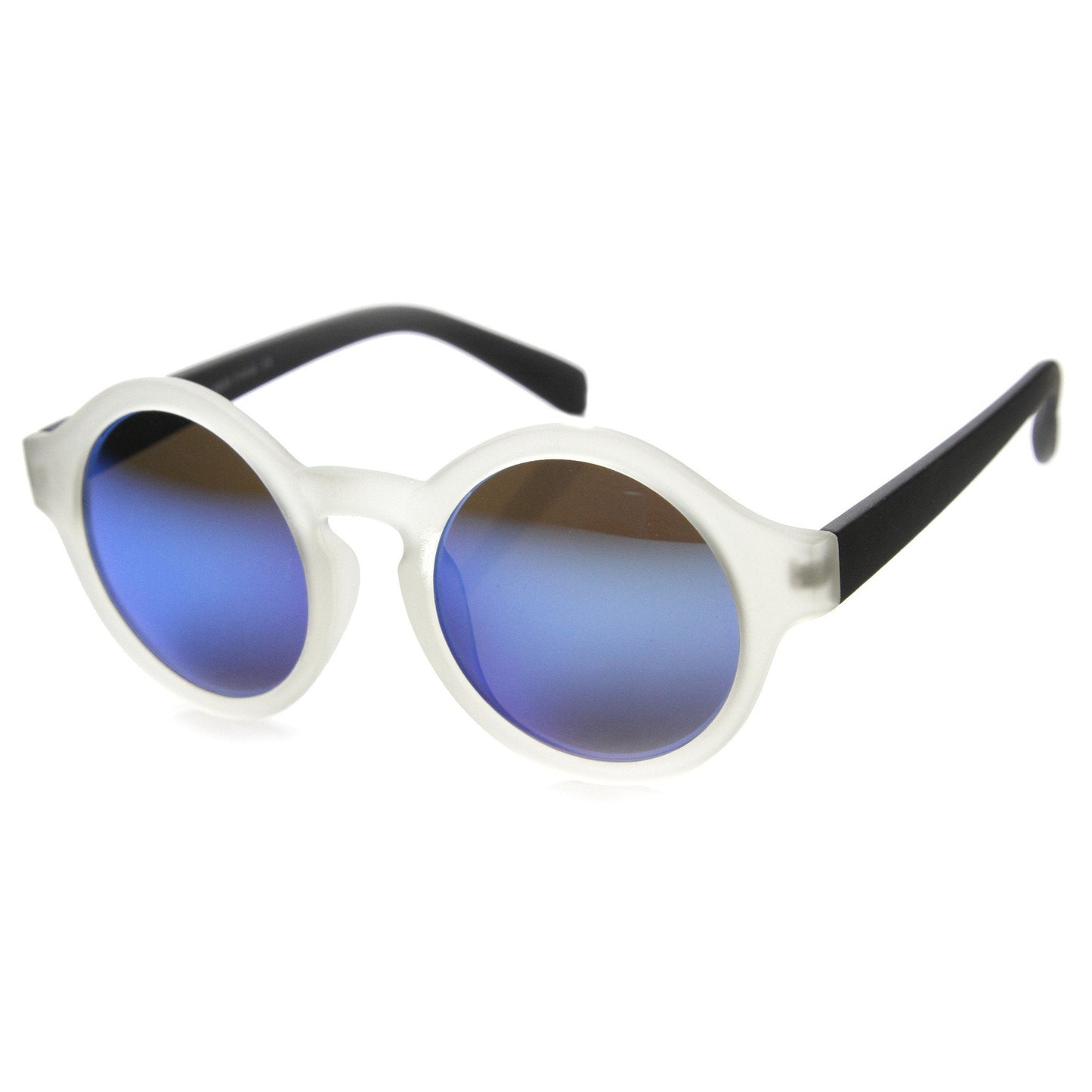 Retro Mirrored Lens Round Sunglasses