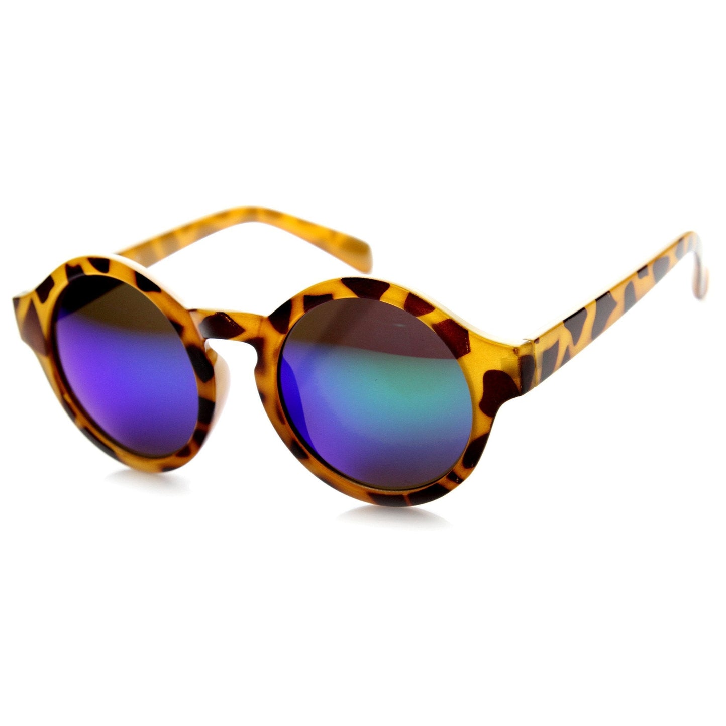 Retro Mirrored Lens Round Sunglasses