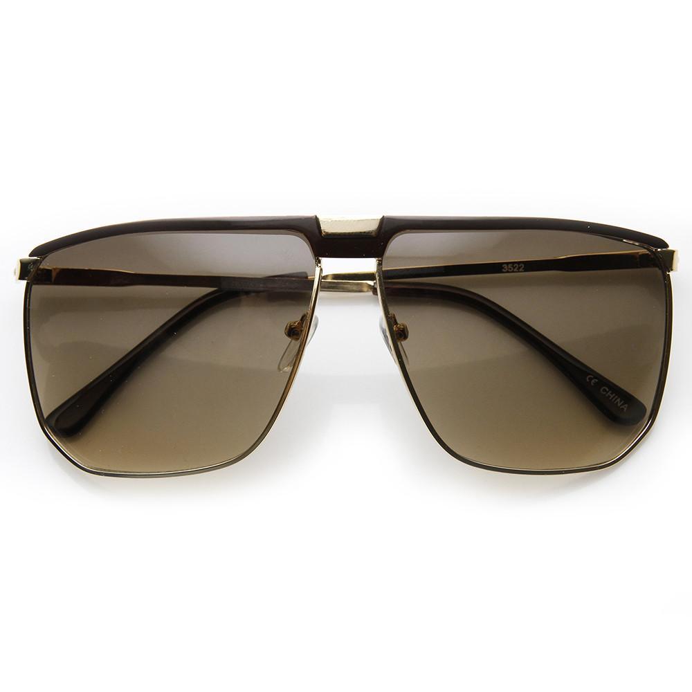 Thin Flat Aviator Sunglasses