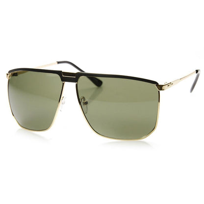 Thin Flat Aviator Sunglasses