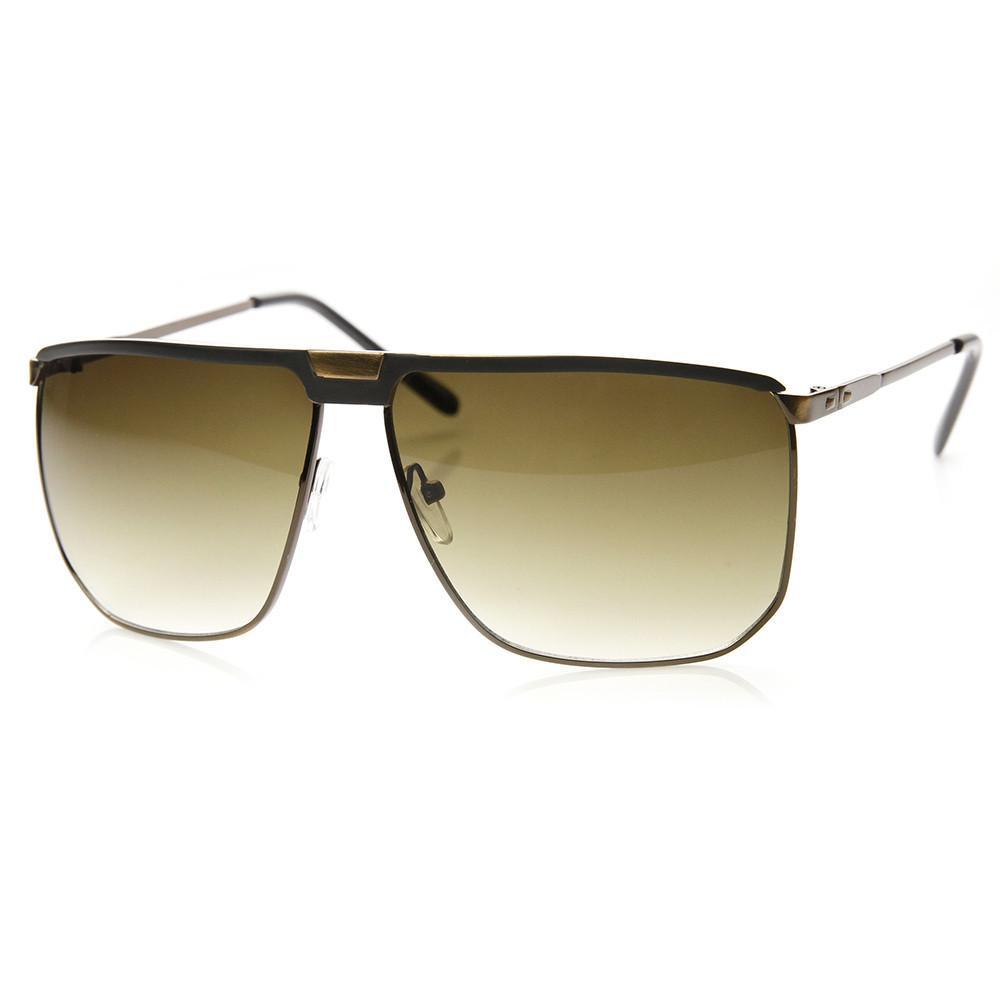 Thin Flat Aviator Sunglasses