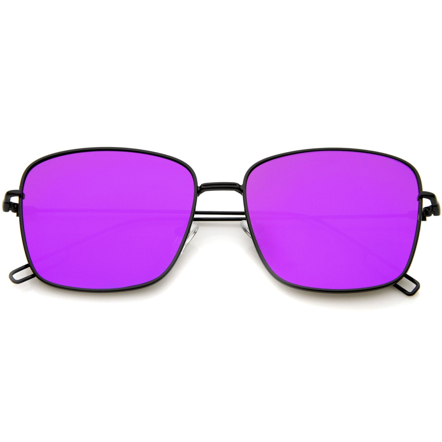 Wire Metal Flat Lens Square Aviator Sunglasses